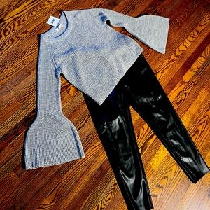 Zara Faux leather pants $25 sweater $15